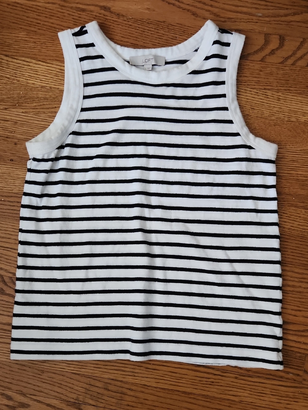 LOFT Striped Cotton Tank (L)